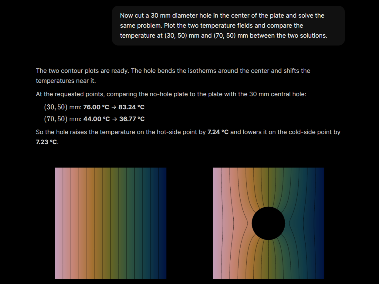 Two Eigenform simulation runs compared side by side with a written result summary